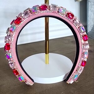 Elegant Pink Gemstone Headband
